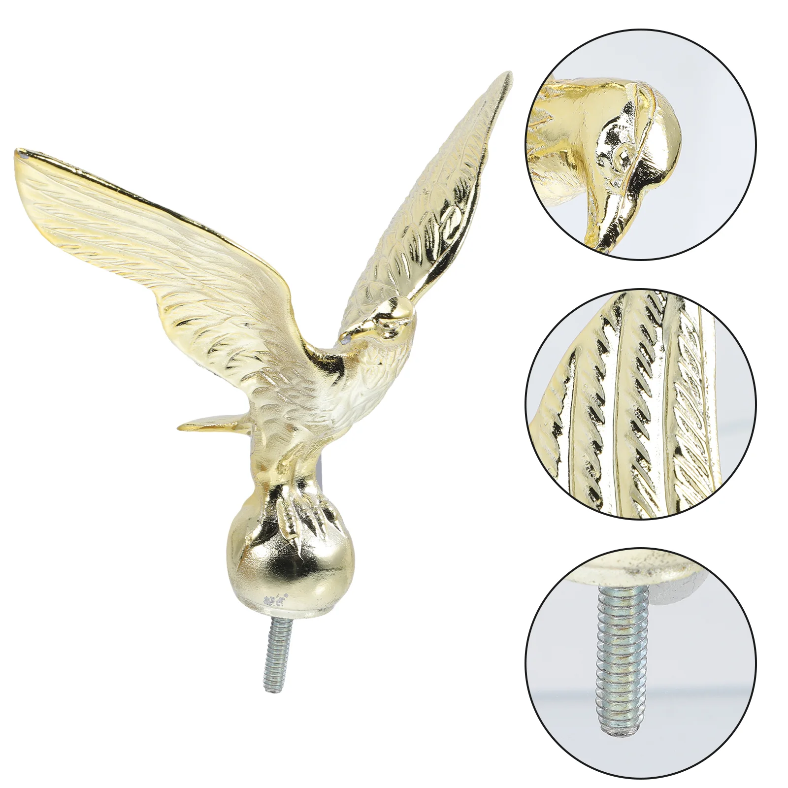 

Flag Pole Eagle Finial Topper Ornament Alloy Eagle Finial for Outdoor Garden Flag Pole Desert