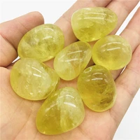 polished crystals healing stones natural quartz yellow citrine crack tumbled stones for selling