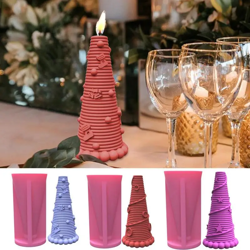 

Christmas Tree Silicone Candle Mold Flexible Reusable 3D Candle Mold Making Party Decor Gift DIY Accessories Christmas Tree Mold