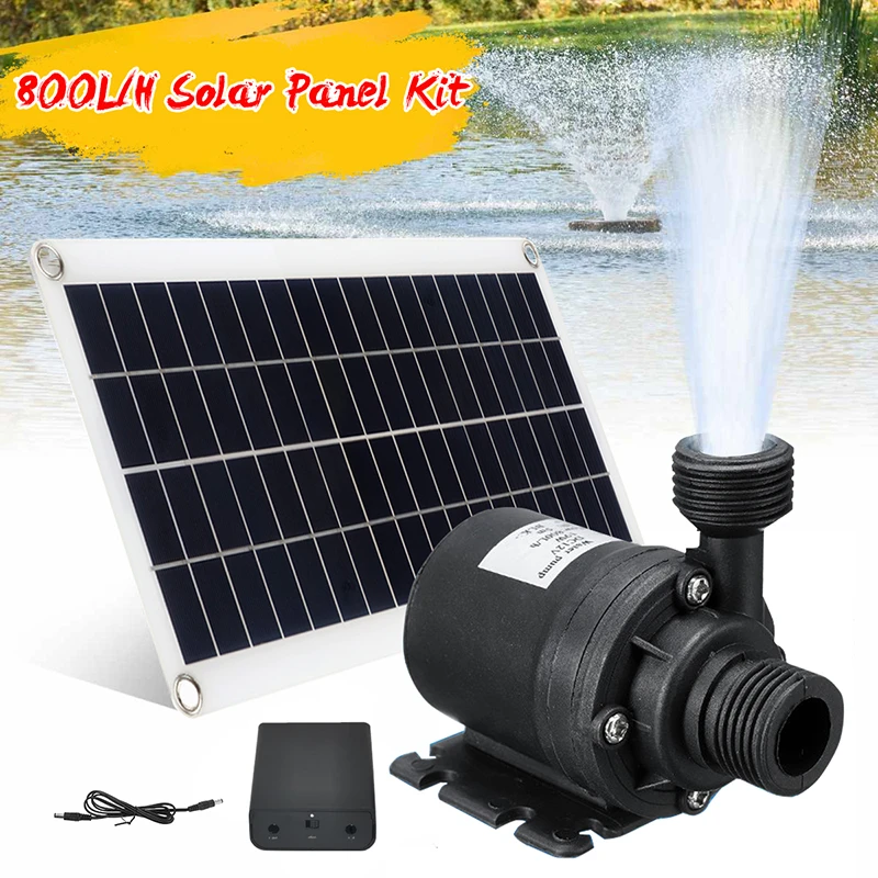 

2023 800L/H Solar Panel Kit Brushless Solar Water Pump Solar Cell Photovoltaic Panel Fountain Water Pump Water Pool Pond Pump