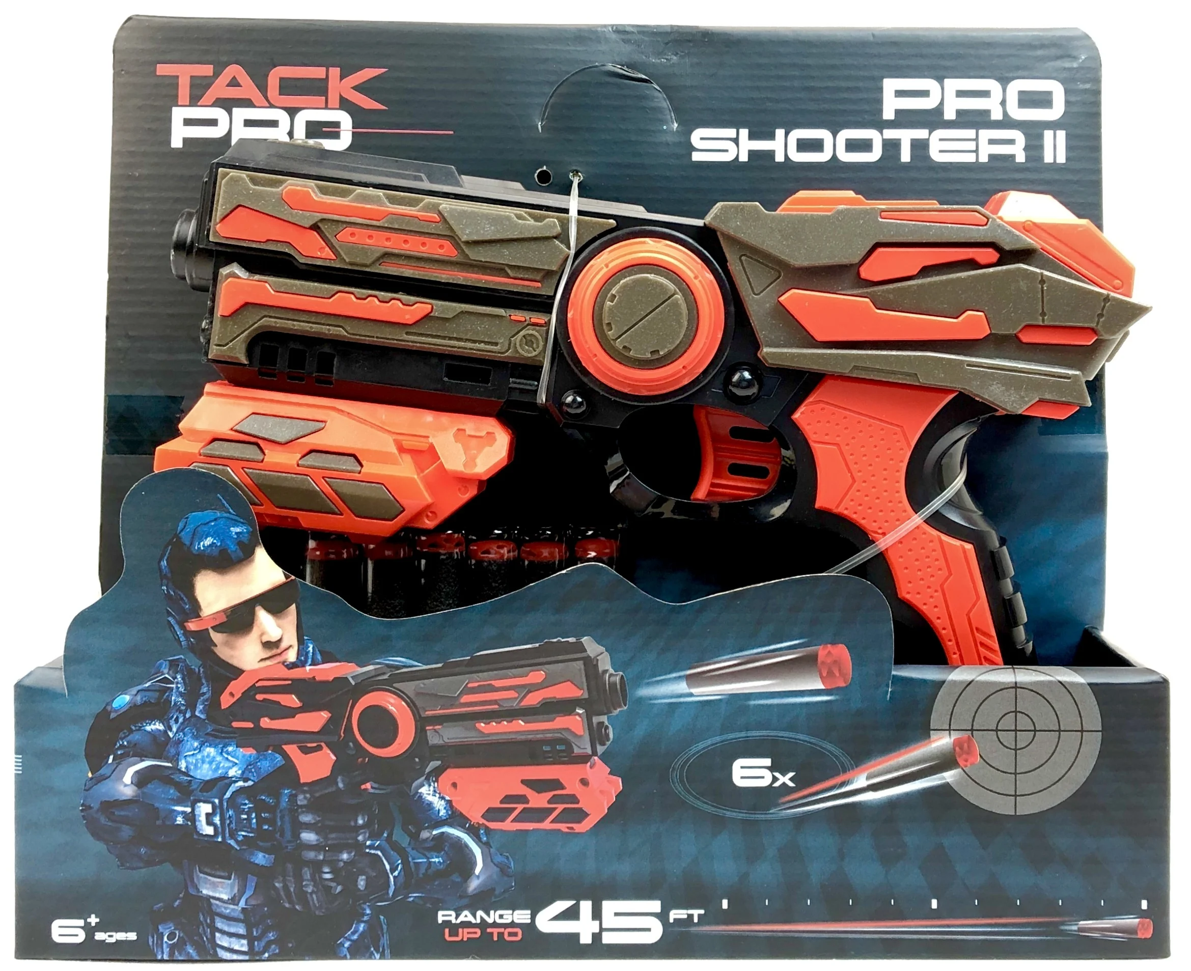 Бластер Pro Shooter II с мягкими пулями пистолет патронами детское оружие 22х14х5 см |