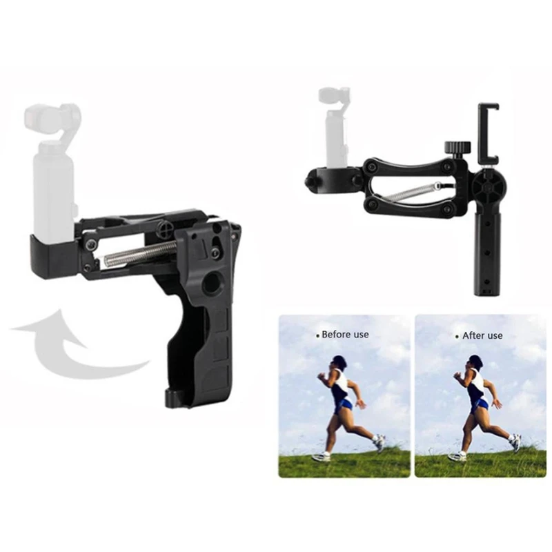 Buy Stabilizer Handle Grip Arm Handheld Shock Absorber Bracket Flexible 4Th Axis Holder For DJI OSMO Pocket 2 Gimbal on