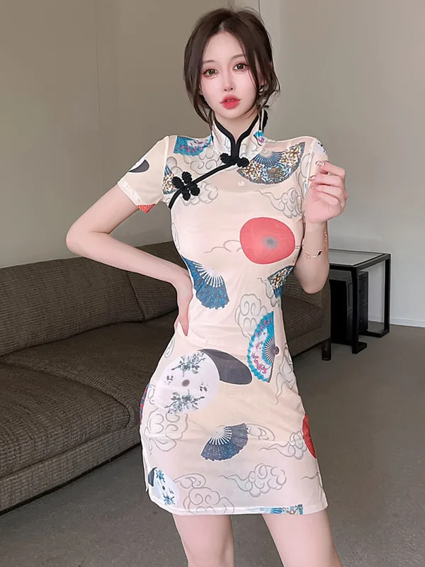 Женское облегающее платье в американском ретро-стиле ажурное платье-Ципао с