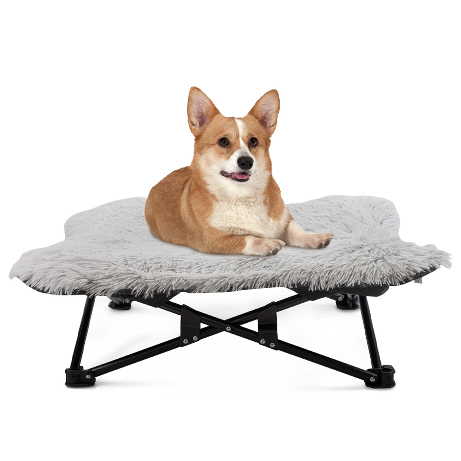 

Plush Foldable Soft Dog Camping Bed Travel Portable Elevated Dog Bed Flower-Shaped Pet Bed Cot Waterproof Outdoor Camping Pet Ba