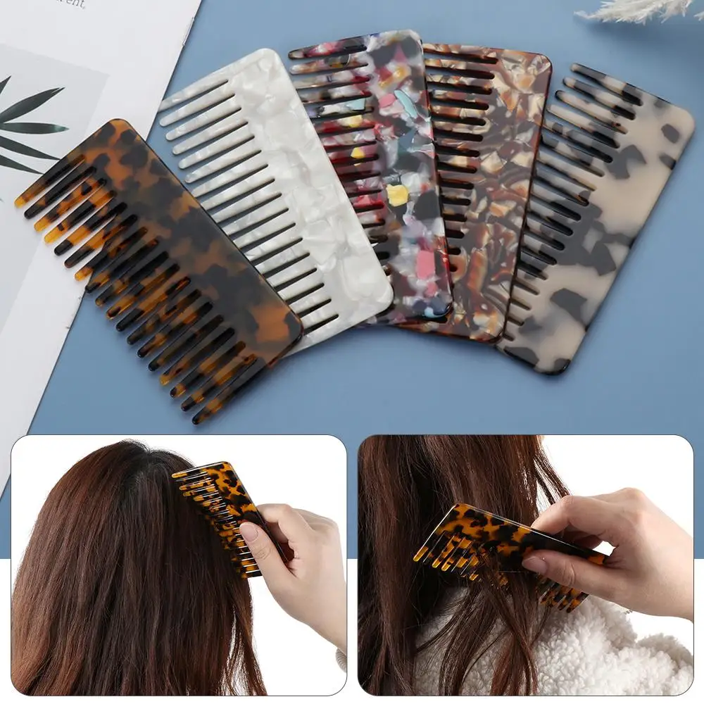 

Инструмент для укладки для густых вьющихся волнистых волос Корейская расческа для распутывания ацетатных волос расческа для волос с широк...
