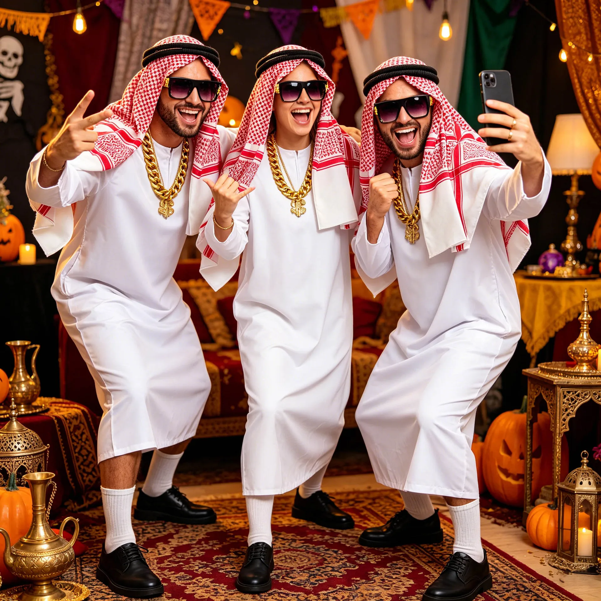 Фото Арабский костюм шейха из Дубая, ОАЭ, белый халат с платком для косплея, костюм богатого саудовца на Хэллоуин, наряд богатого человека. №2
