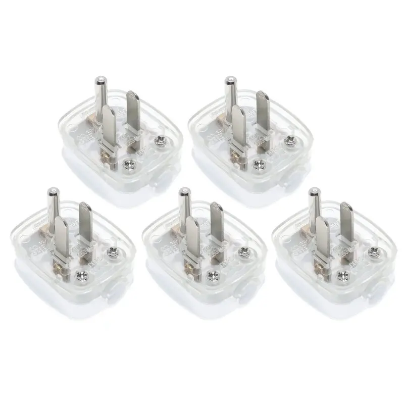 5 Pack - US, Canada 3 Pin DIY Rewireable Power Plug AC100~250V 10A