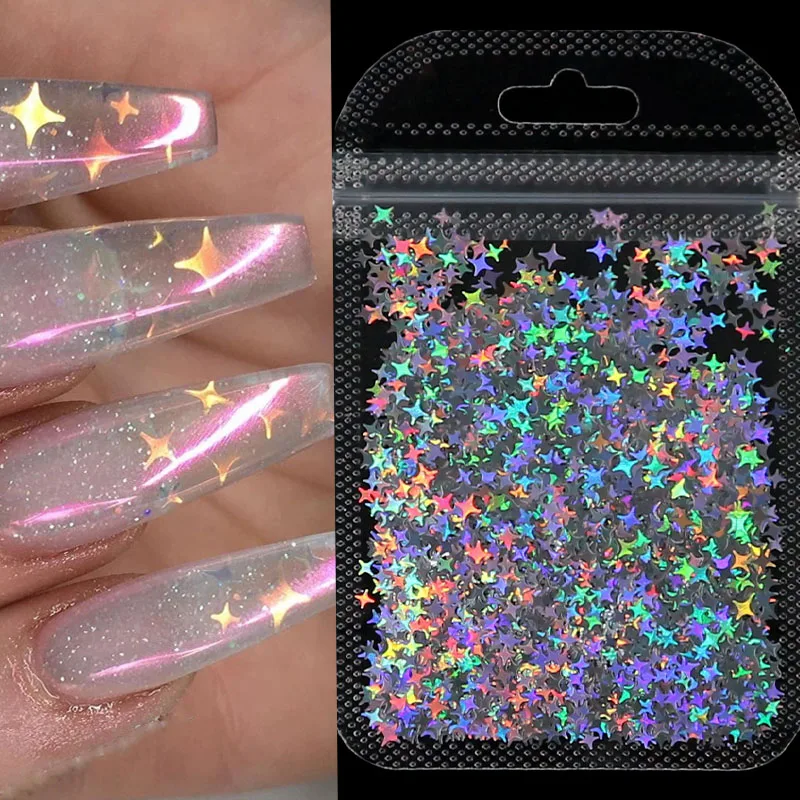 

Sdotter Color Holographics Laser Star Nail Starry Sequins for Nails Colorful Flakes Paillette Tool Nail Art Decorations DIY Desi