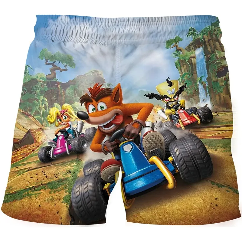 

Newest Game Cartoon Crash 3D Shorts Kids Quick-Drying Beach Shorts Wolf Casual Fashion Fhorts For 4-14 Years Boys Teenager