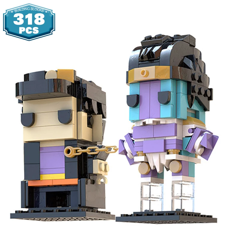 

HOT Moc Brickheadz Adventureing Jotaroals and The Platinumals Star мультипликационные персонажи аниме строительные блоки детские игрушки подарок