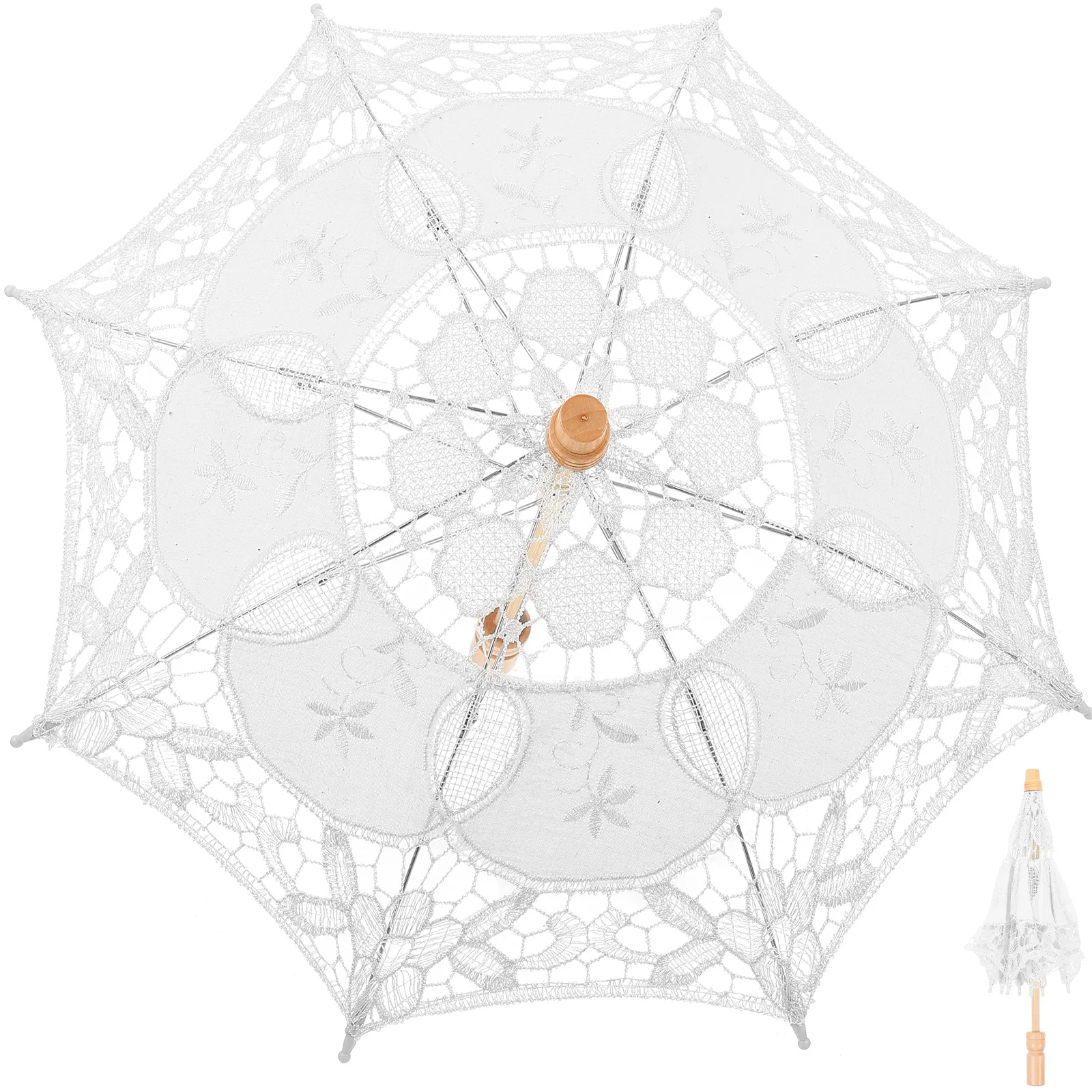 

Umbrella Lace Wedding Parasol Party Decoration Embroidery Bridal Costume Vintage White 1920S Toy Photo Prop Small Decorative