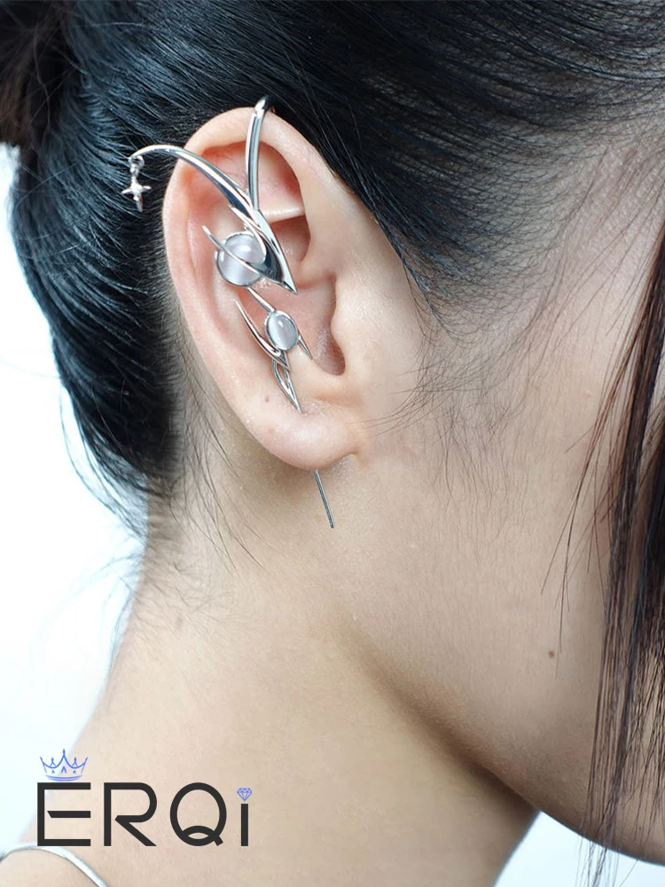 Новинка 2024 серьги кошачий глаз в виде сказочных ушей новые готические для мужчин