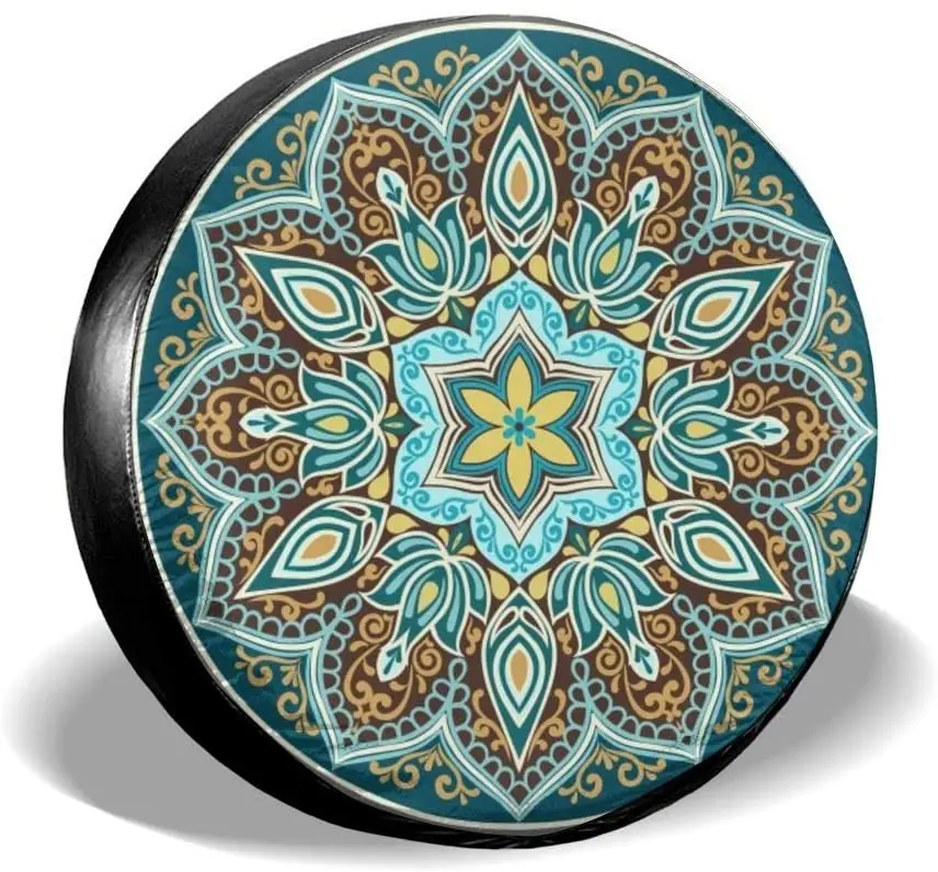 

Kiuloam Boho Mandala Бирюзовый чехол для запасных шин полиэстер универсальный солнцезащитный водонепроницаемый чехол для колес