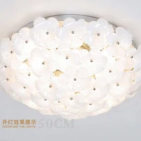 modern remote control surface mounted led ceiling light flower shape rustic glass ceiling light fixture for dining room foyer
