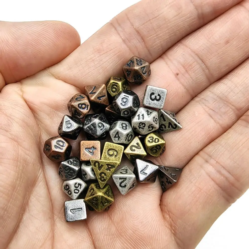 Отличные игральные кости Kirsite для ролевых игр золото серебро бронза набор