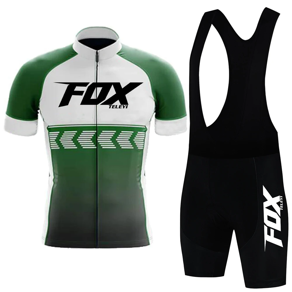 

2023 fox teleyi Bicycle Team Short Sleeve Maillot Ciclismo Men's Cycling Jersey Sets Summer Breathable Cycling Clothing Suit