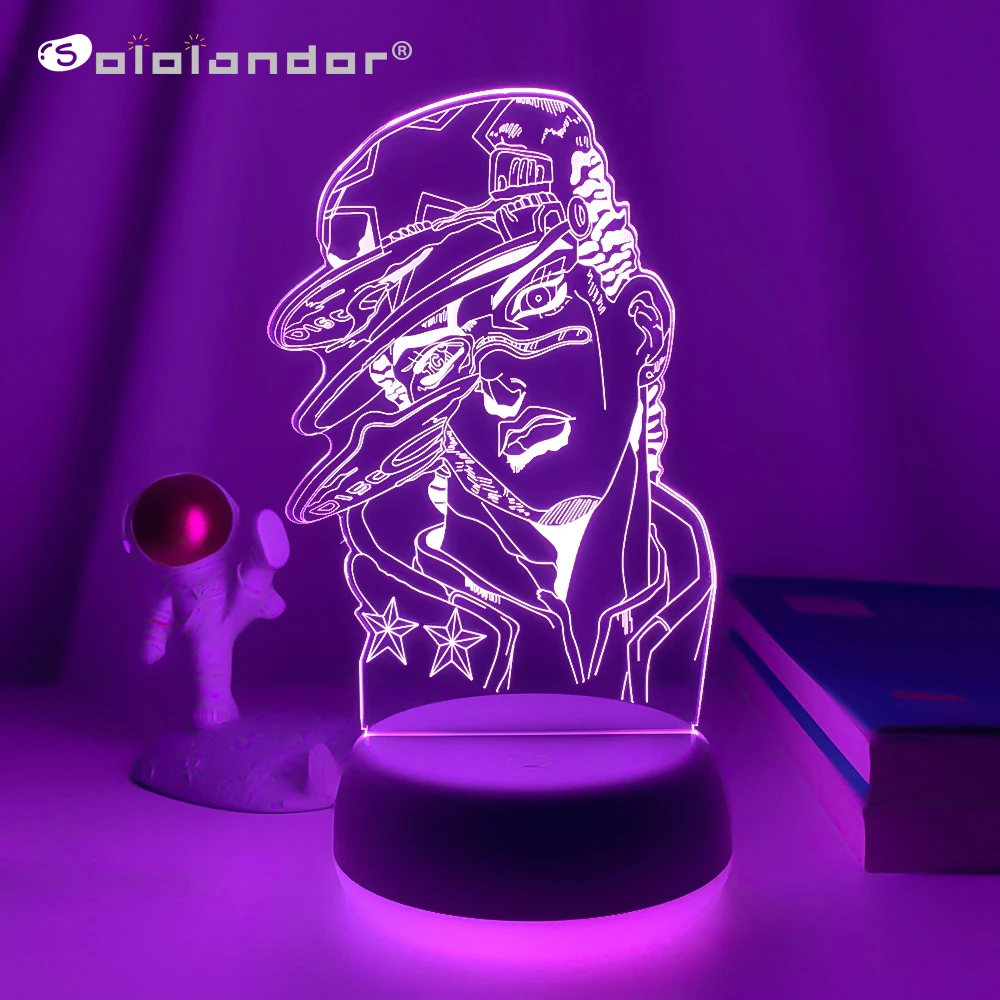 

3d Lamp Anime JoJo Bizarre Adventure for Bedroom Decor Light Birthday Gift Manga Jojo Figure Led Night Light Jotaro Kujo