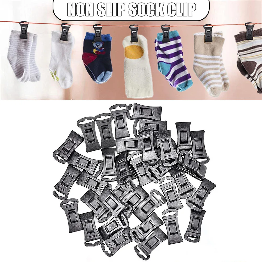 

40PCS/60PCS Sock Clips Professional Sock Clothes Hanging Clamp For Bathroom