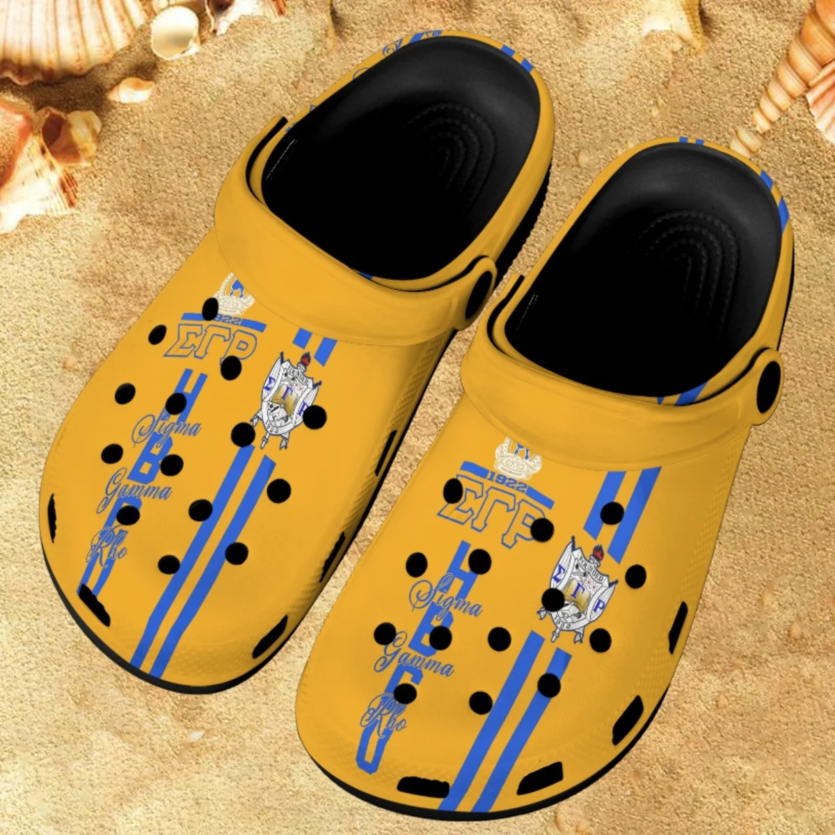 

2023 Sigma Gamma Rho Brand Designer Slippers Outdoor Breathable Indoor Non-slip Slides Couple Baotou Sandals Garden Flats Shoes