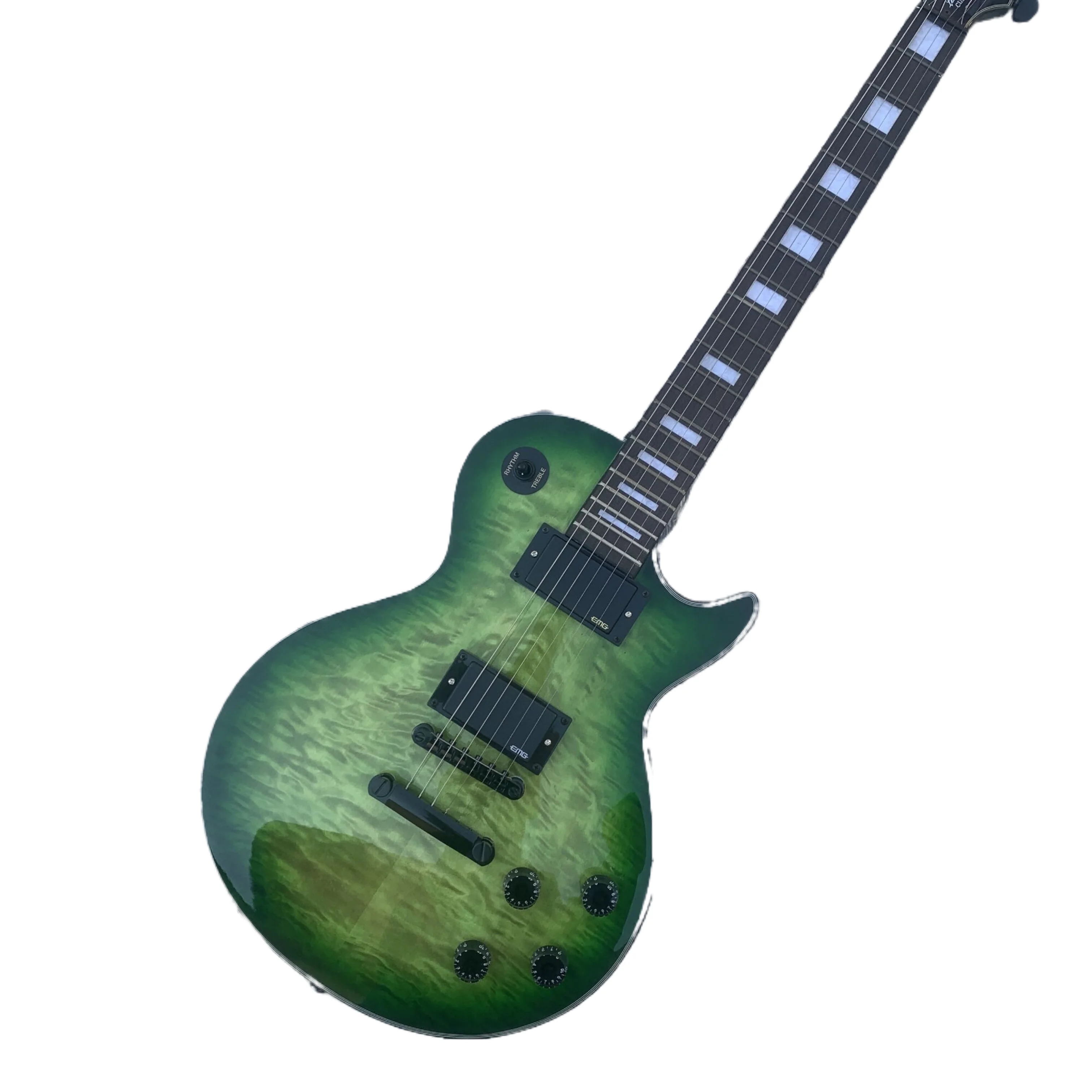 Электрогитара LP черная фурнитура 2 звукоснимателя накладка из палисандра гитара