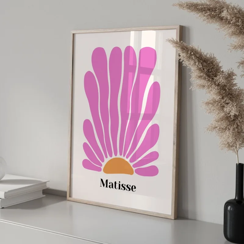 Цветной абстрактный постер Бохо С ботаническими цветами Картина на холсте