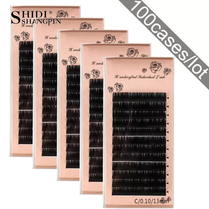 

SHIDISHANGPIN искусственные норковые ресницы 100 пакетов/Лот 12 рядов Индивидуальные ресницы премиум норковые ресницы макияж реснички