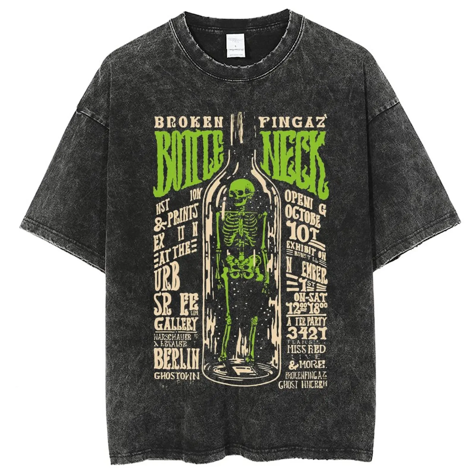 

Punk Style Designers Tshirt Vintage O Neck Loose Tops Streetwear Classic Man Leisure Unisex Tee Tops Wash DenimT-Shirts