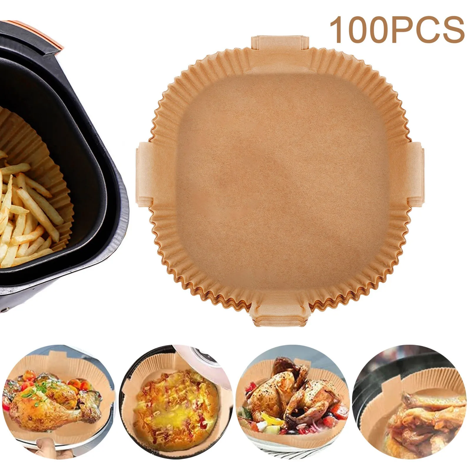 

Одноразовые бумажные вкладыши для фритюрницы, квадратный пергамент для готовки, антипригарный вкладыш, стандартная пищевая бумага для фри...