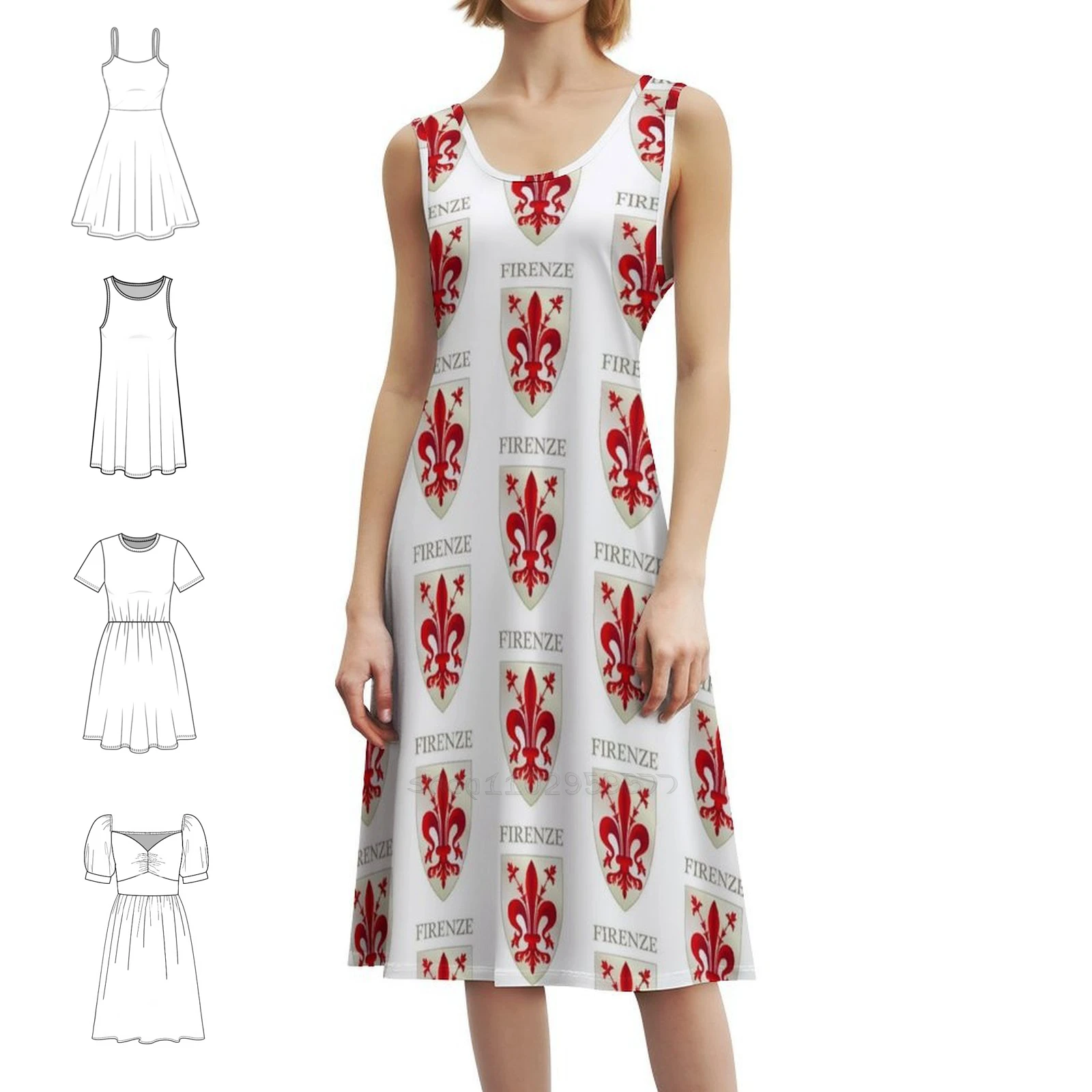 Фото Florence Red G Leit Shield Boho Chic Dress Элегантное модное пляжное платье для свадебной вечеринки Firenze Italy Red G Leit Toscana Coat Woman №1