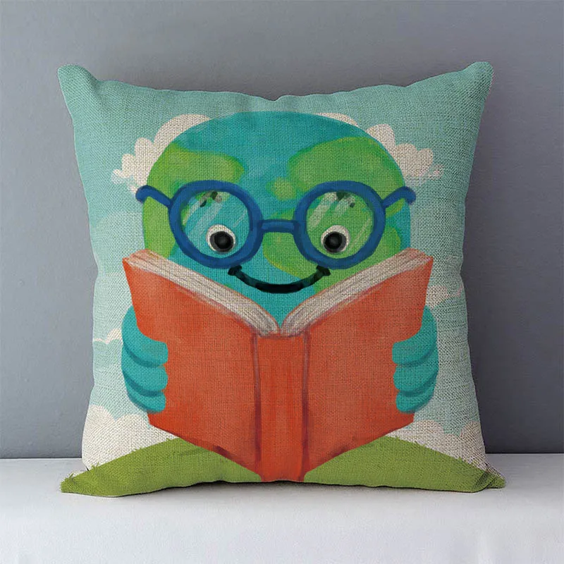 

Cartoon Cute Birds Cushion Cover 45*45cm Home Decorative Pillowcase Throw Pillow Covers For Sofa Seat Back Cushions Flax Linen