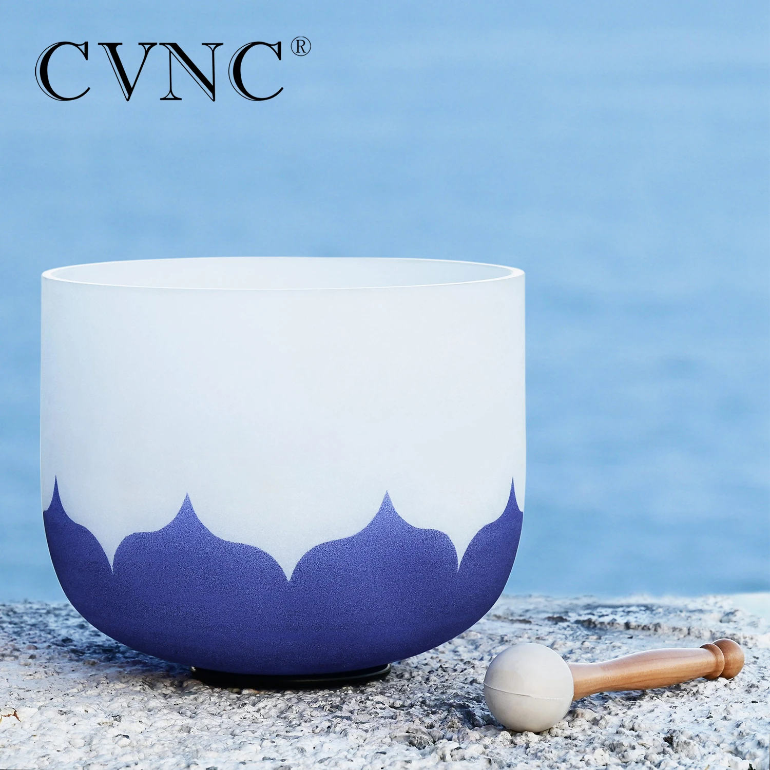 CVNC 8 дюймов 440/432 Гц Хрустальная Поющая чаша в форме цветка лотоса чакра инструмент