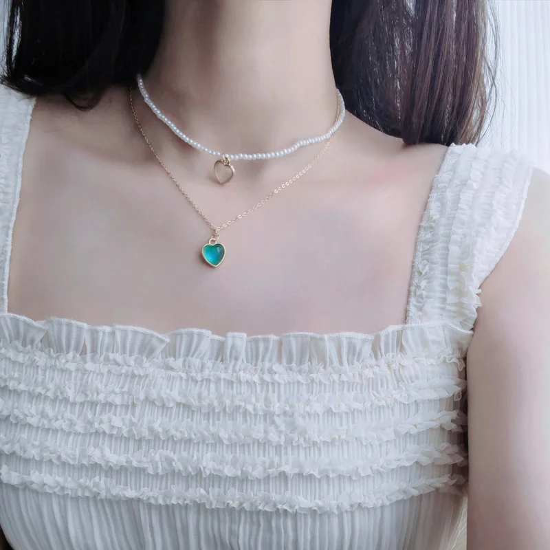 Женское Ожерелье до ключиц розовое голубое прозрачное сексуальное ожерелье в