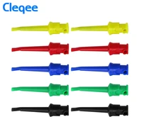 cleqee p5002 10pcs multimeter good quality test hook clip lead wire kit grabbers test probe smtsmd ic d20 cable welding