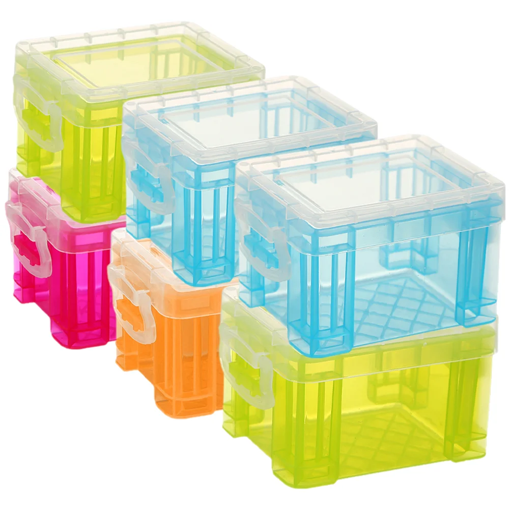 

6 Pcs Plastic Container Lid Small Storage Bins Lids Display Stand Size Containers