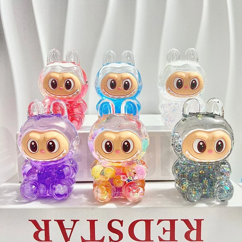 Глухая коробка мультфильм Labubu зыбучий песок брелок Diy Ювелирные изделия кукла