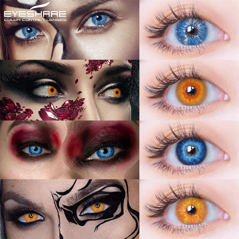 Цветные контактные линзы EYESHARE для глаз Аниме Косплей цветные линзы ed синие желтые цветные контактные линзы ed линзы красота учеников
