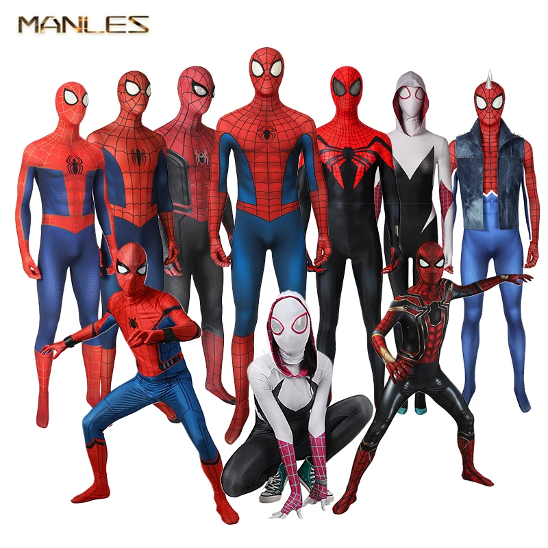 

Spiderman Cosplay Costume Gwen Miles Morales Cosplay Jumpsuit for Men Women Bodysuit Carnival Party Costumes