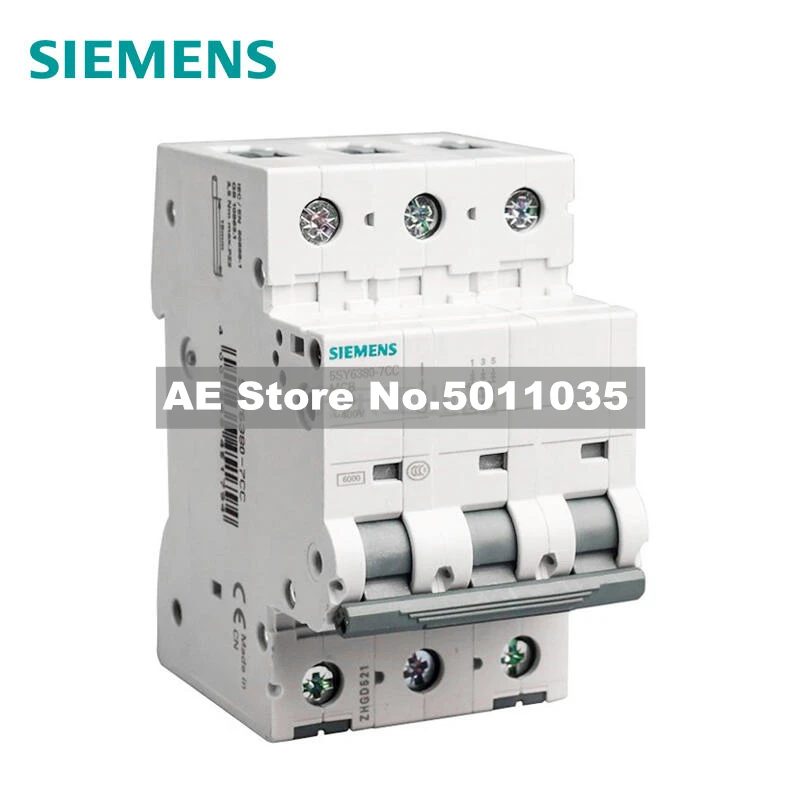 

5SY63258CC Siemens miniature circuit breaker 25A 3P D 6kA; 5SY6 3P D25