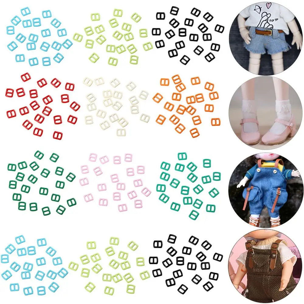 

3mm 11 Colors Mini Ultra-small Doll Bags Accessories Tri-glide Buckle Diy Dolls Buckles Belt Buttons For 20/40pcs