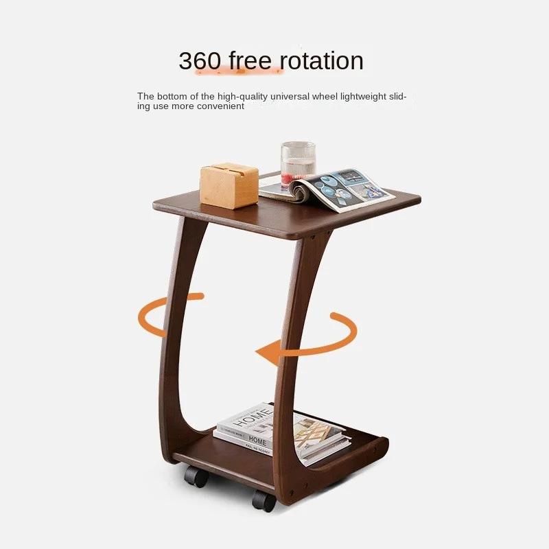 IHOME Диван Край с колесами Подвижный маленький журнальный столик из массива