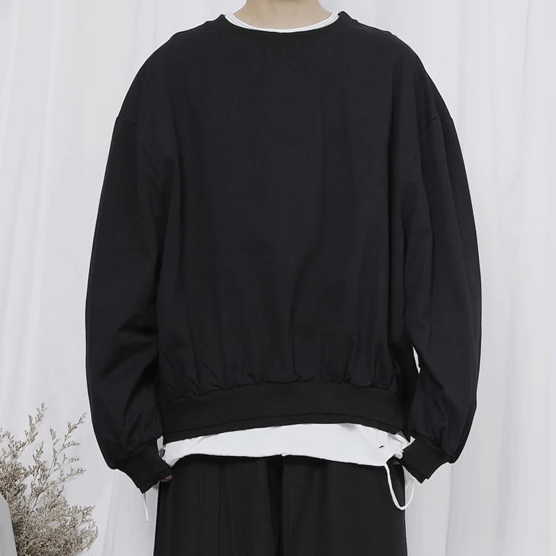 

Men's Loose Long Sleeve Sweater 2021 Spring And Autumn New Side Loose Shoulder Trend Simple Casual Hoodie Coat