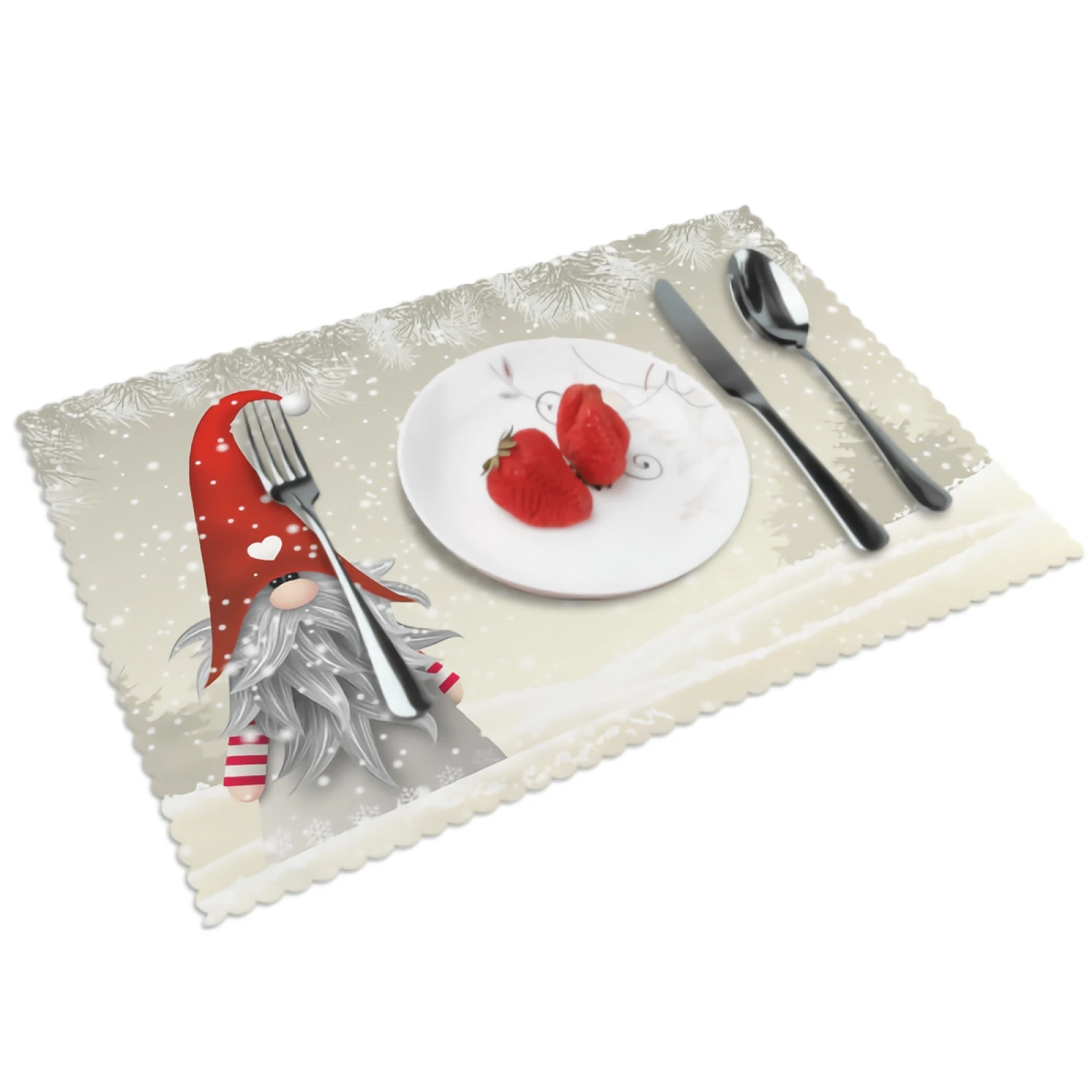 

Christmas Gnomes Placemats for Dining Table 12 x 18 inches Heat Resistant Table Placemats Set of 4 for Kitchen Dining Table