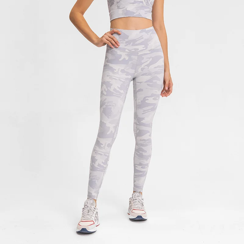 

Lulu Ladies Sexy High Waist Yoga Pants Elastic Butt Lift Nude Camouflage Leggings Fitness Soft Sports Pants Jogging Fitness Wear