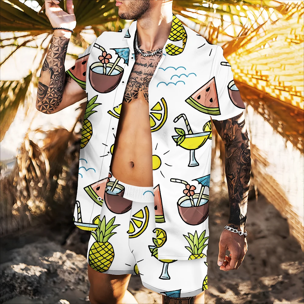 

2022 Nova Ins Harajuku Camisa De Manga Curta Floral Havaiano Das Mulheres Dos Homens Praia Moda Macio Alta Qualidade Superior