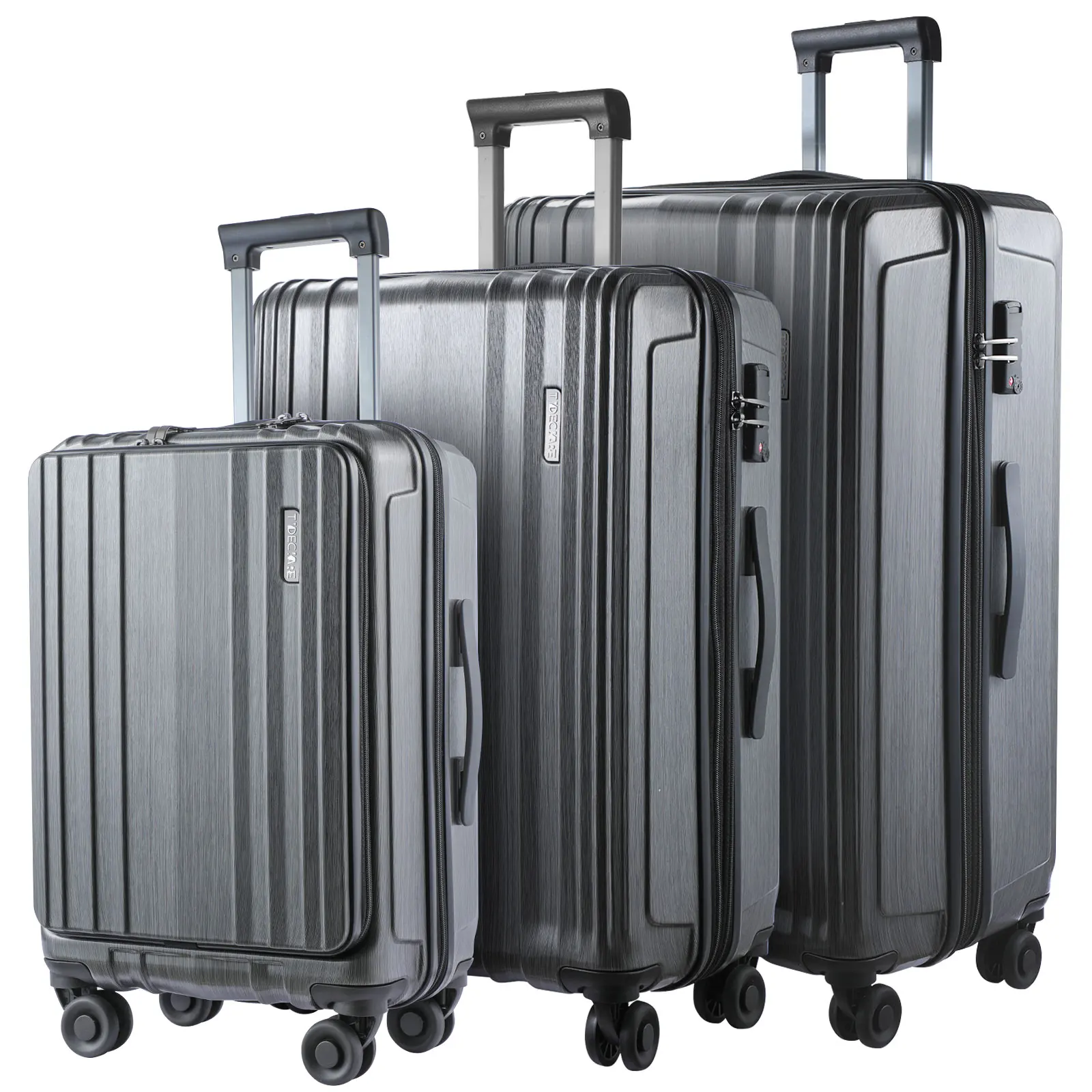 Set 3 Piece 21/24/28 Front Laptop Pocket&expandable Abs+pc L