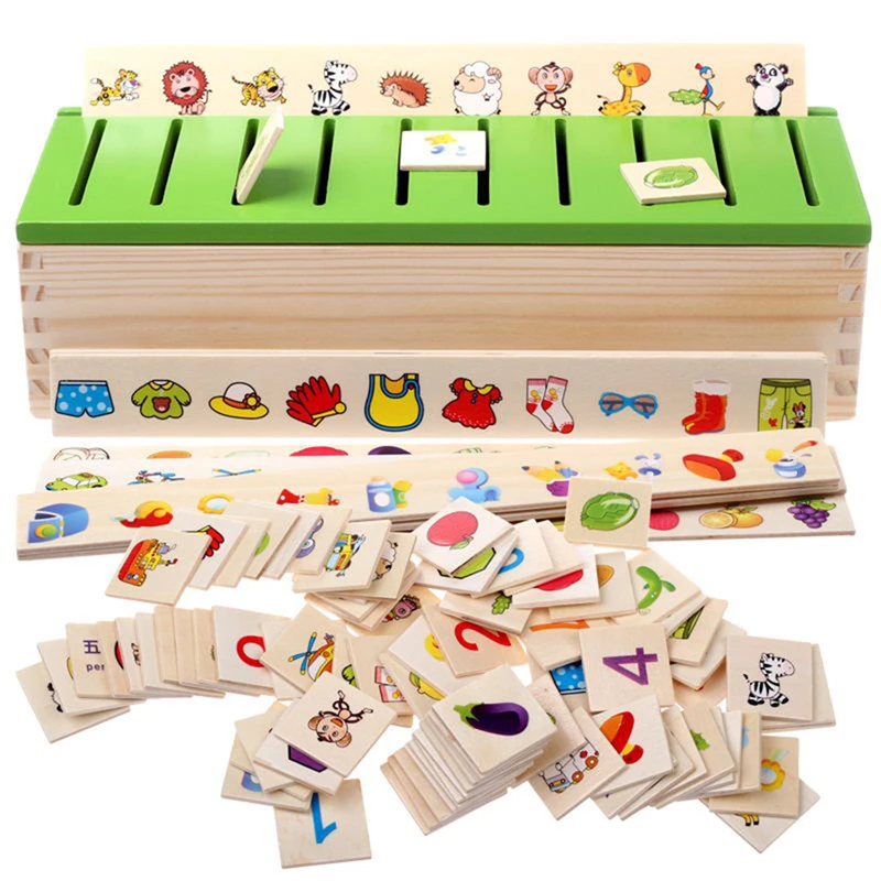 

Montessori Early Educational Puzzles Toys Children Intelligence Learning Puzzle Wooden Creature 3D Kids Sorting Math Puzzle