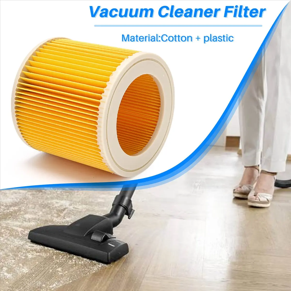 Фото Комплект из 2 картриджных фильтров YDSC для пылесосов Karcher WD3 Premium, WD2, WD3, WD1, MV3, MV2, WD 3 P, удлинительный комплект для защиты от мелкого пыла №5