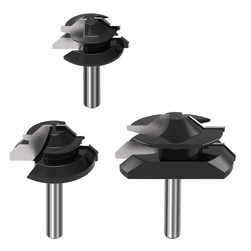 

3 шт., набор концевых фрез, 1/4 дюйма, 45 градусов