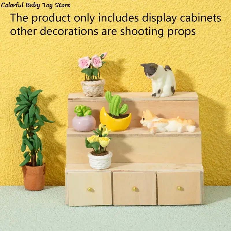 

1:12 Dollhouse Miniature Showcase Display Cabinet Storage Cabinet Shoe Rack Furniture Model Decor Toy