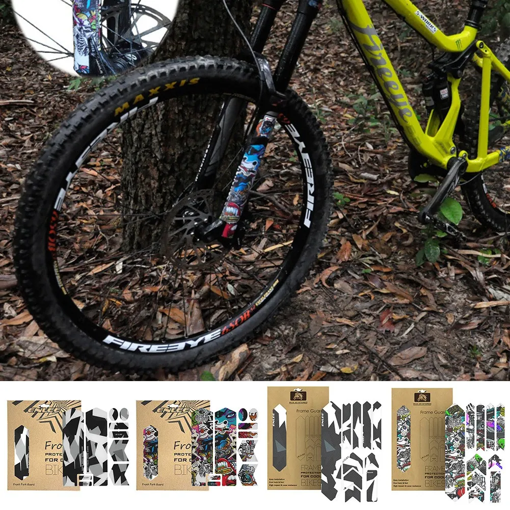 

1 Set Bicycle Fork/Frame Protection Film Chain Care Sticker Anti-Scratch 3D Structure Stickers MTB Bike Surface Protection Film